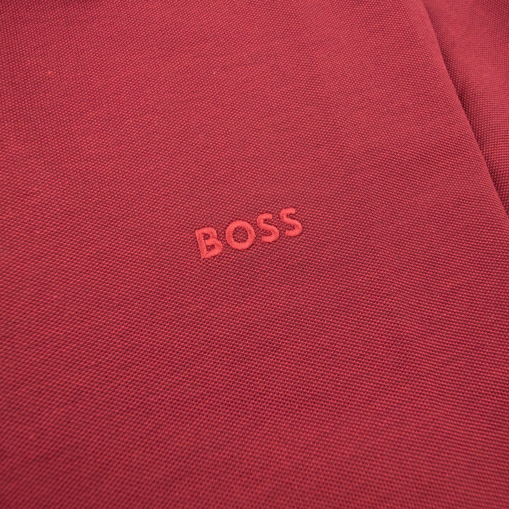 Hugo Boss Paule 4 Slim Fit Branded Placket Polo Burgundy 654