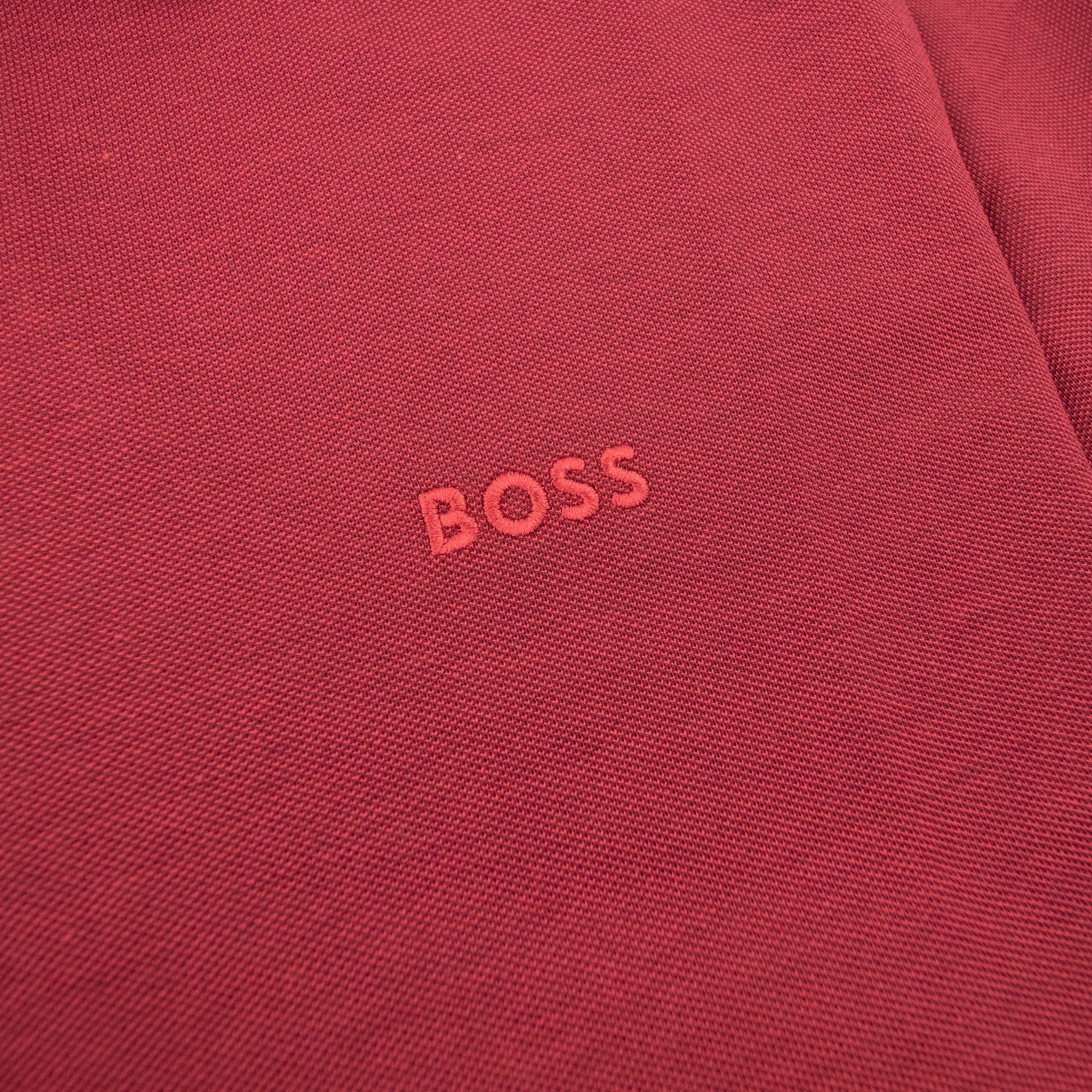 Hugo Boss Paule 4 Slim Fit Branded Placket Polo Burgundy 654