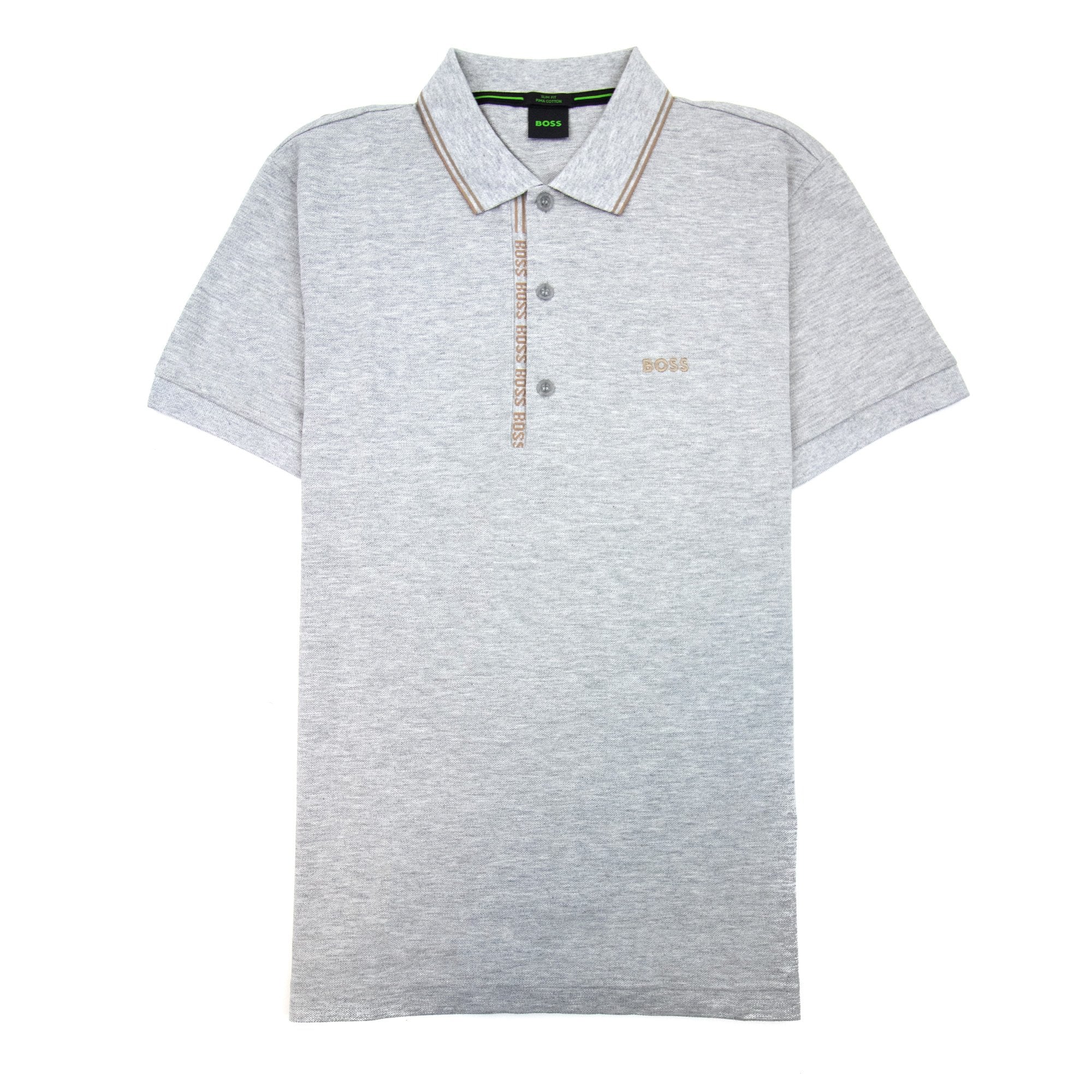 Hugo Boss Paule 4 Slim Fit Branded Placket Polo Grey 059