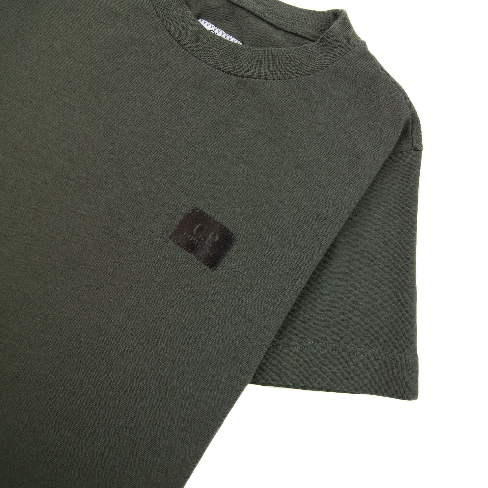Cp Company Undersixteen Jersey 30/1 Small Patch Logo Tee Khaki