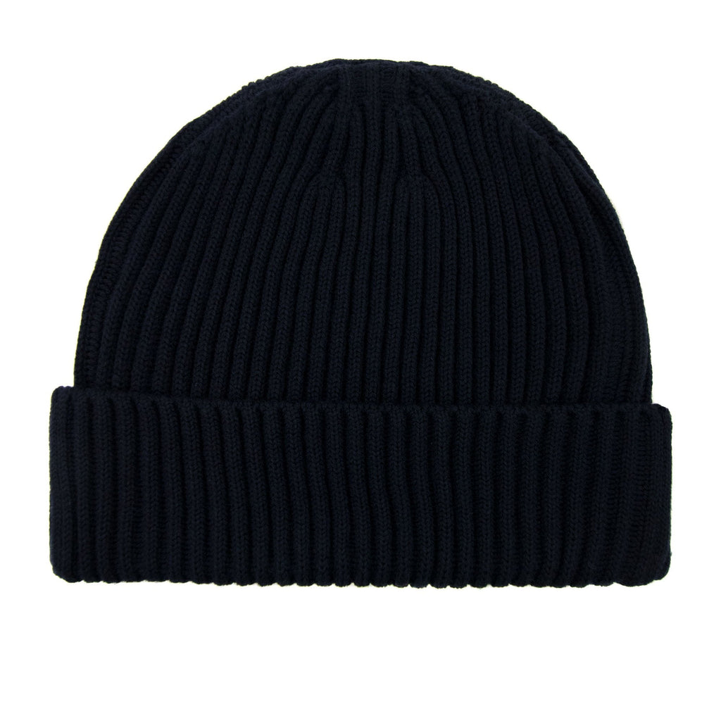 Stone Island Junior N07a5 Logo Knitted Hat Navy V0020