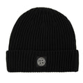 Stone Island Junior N07a5 Logo Knitted Hat Black V0029