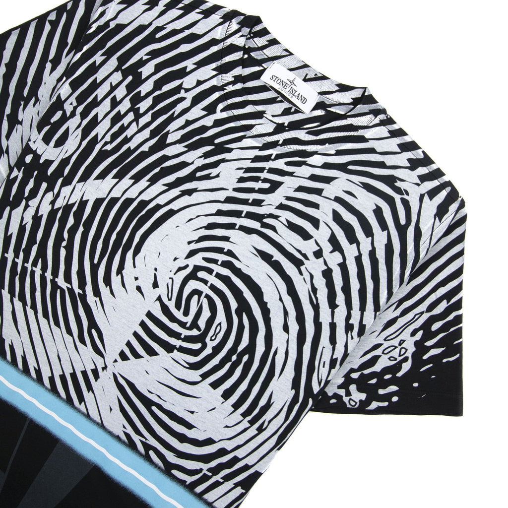 Stone Island Junior 21052 Finger Scan Three T Shirt Black V0029