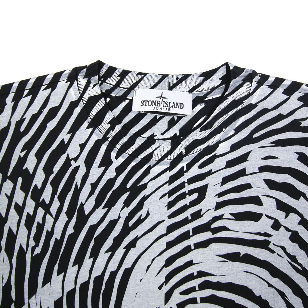 Stone Island Junior 21052 Finger Scan Three T Shirt Black V0029
