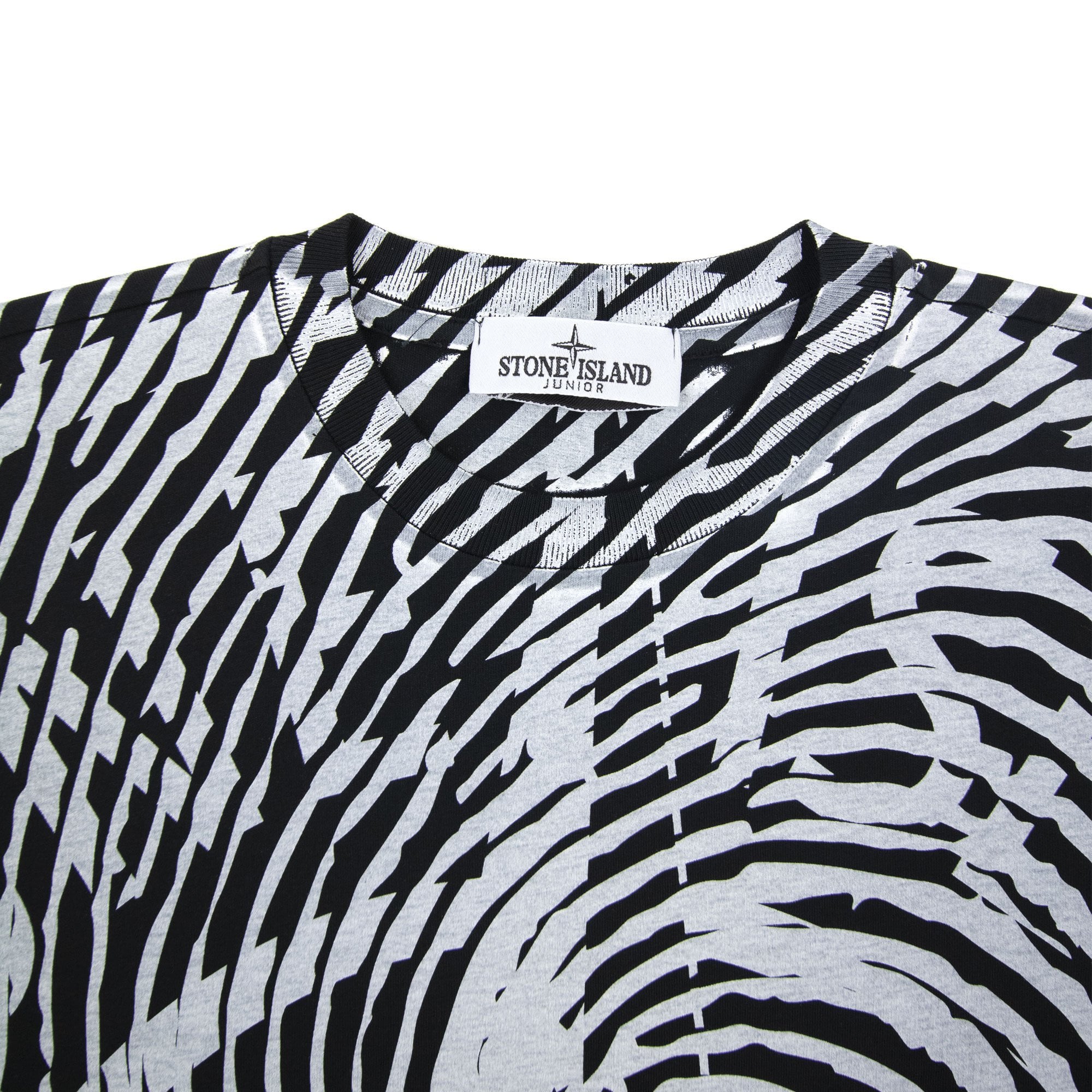Stone Island Junior 21052 Finger Scan Three T Shirt Black V0029
