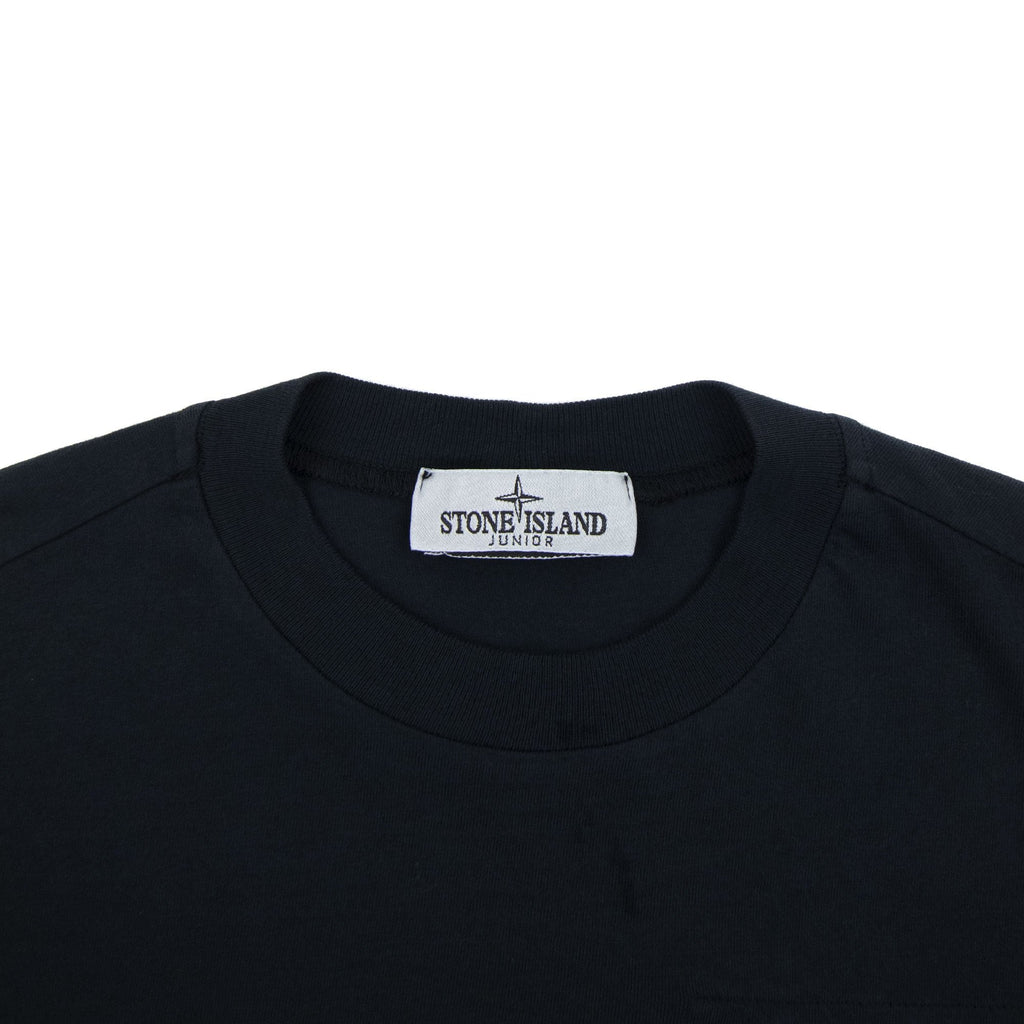 Stone Island Junior 20347 Pocket Logo Long Sleeve T Shirt Navy V0020