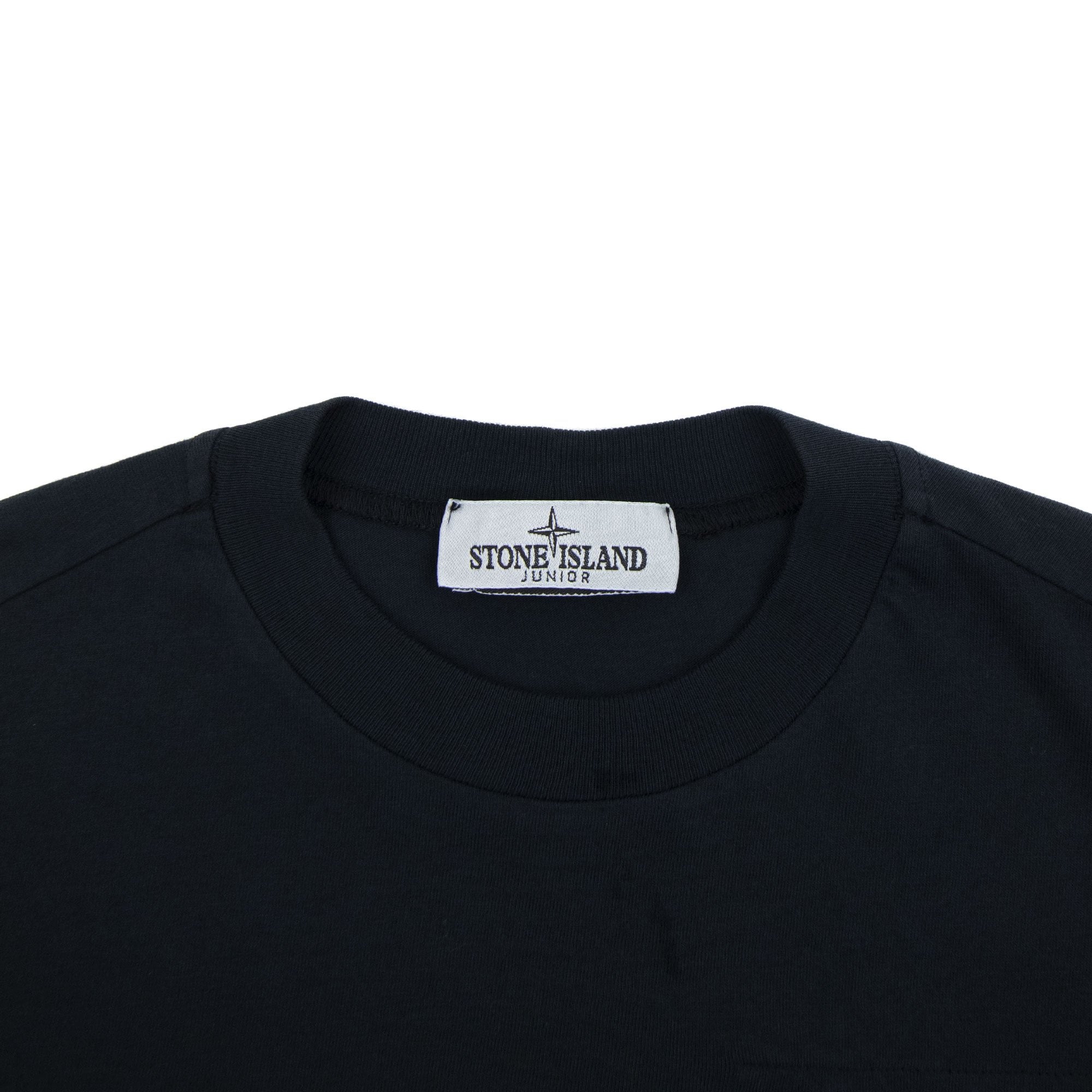 Stone Island Junior 20347 Pocket Logo Long Sleeve T Shirt Navy V0020