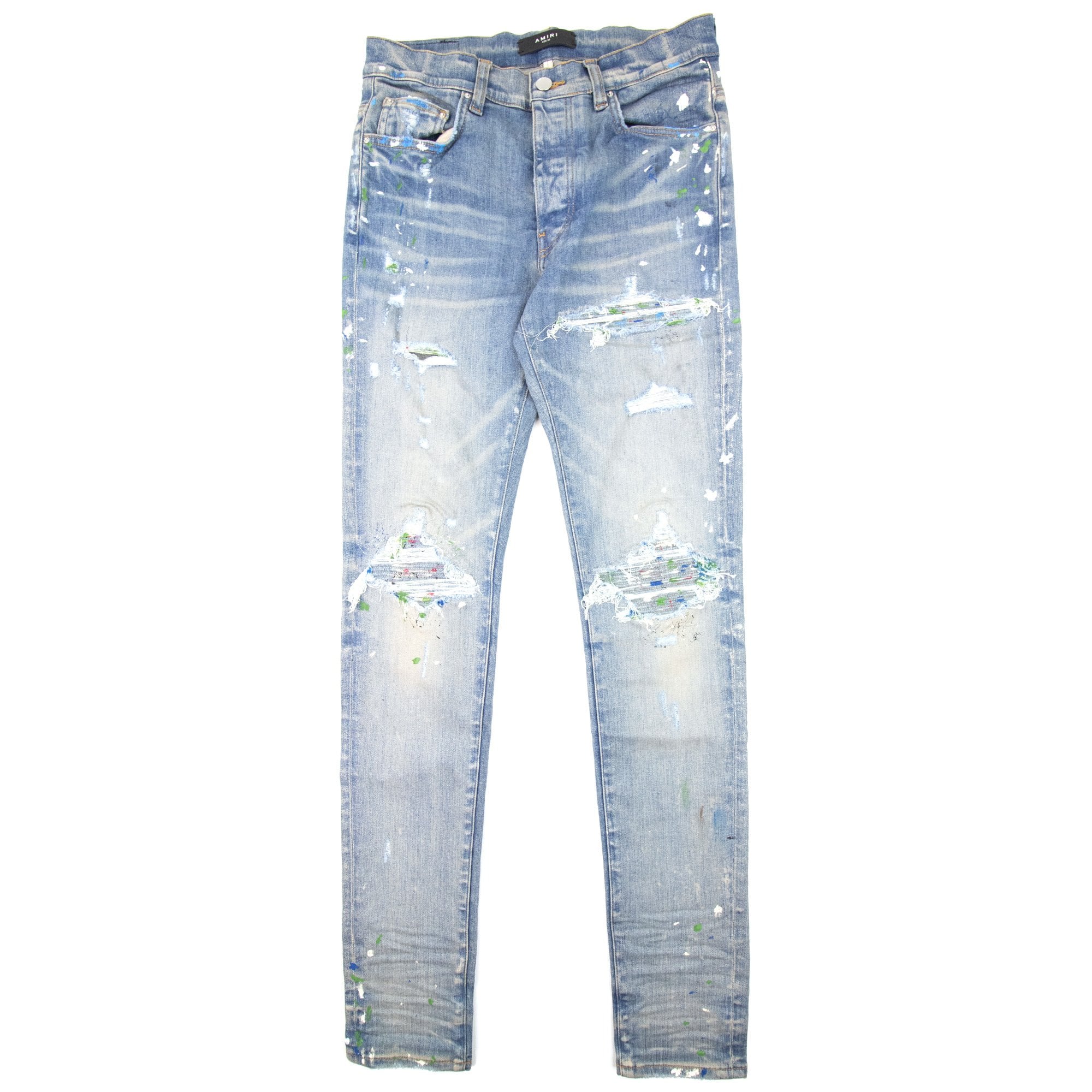 Amiri Paint Splatter Mx1 Jean Clay Indigo - MEN from Onu UK