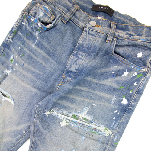 Amiri Paint Splatter Mx1 Jean Clay Indigo