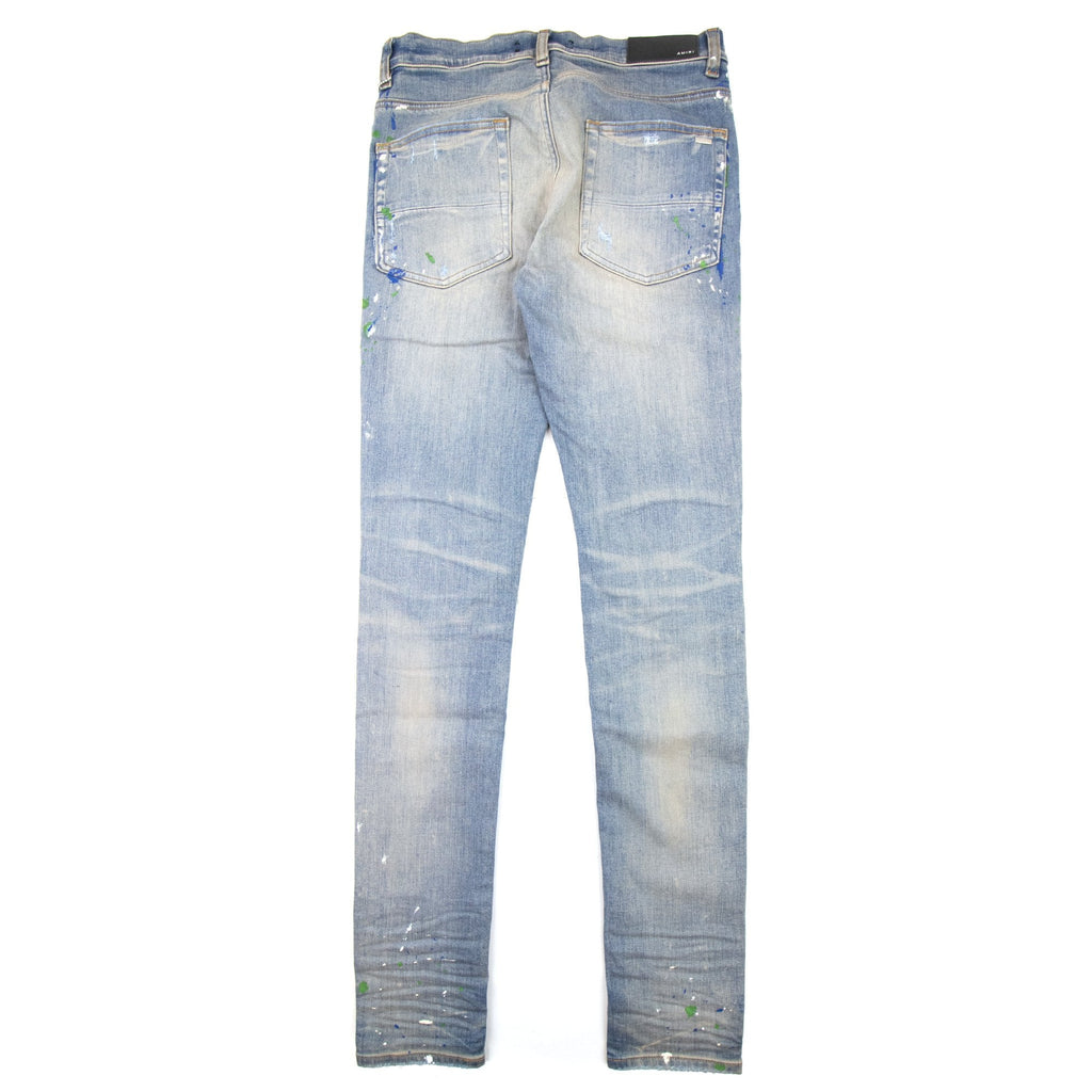 Amiri Paint Splatter Mx1 Jean Clay Indigo