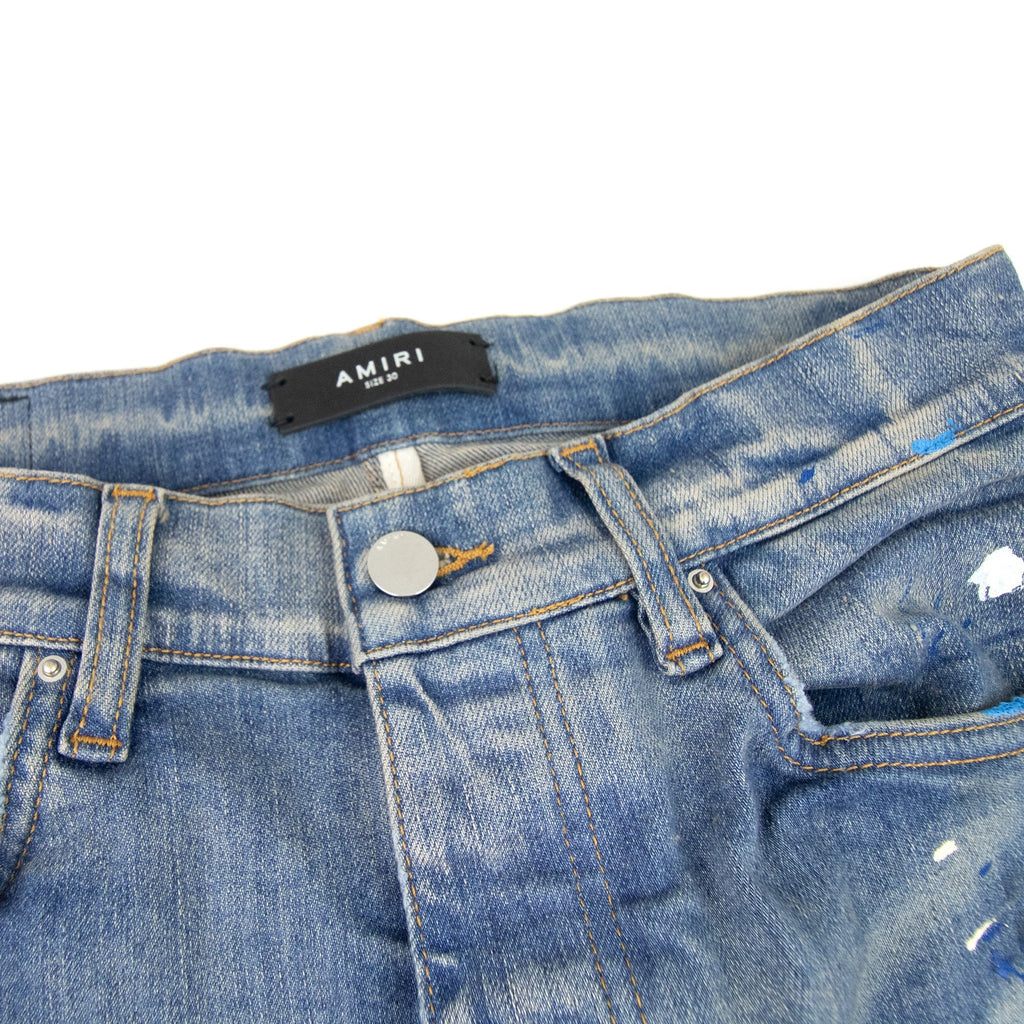 Amiri Paint Splatter Mx1 Jean Clay Indigo