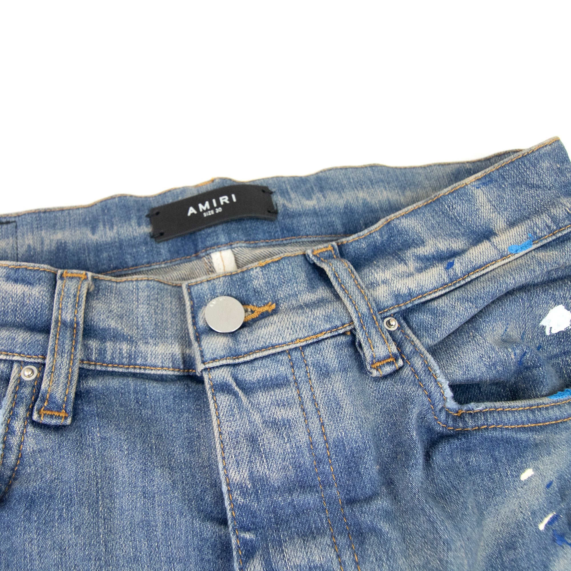 Amiri Paint Splatter Mx1 Jean Clay Indigo