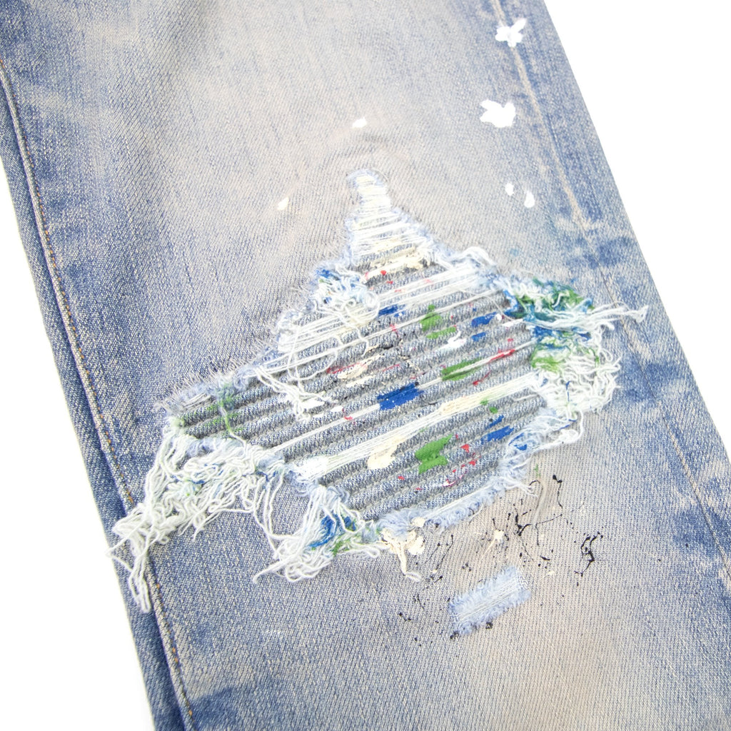 Amiri Paint Splatter Mx1 Jean Clay Indigo