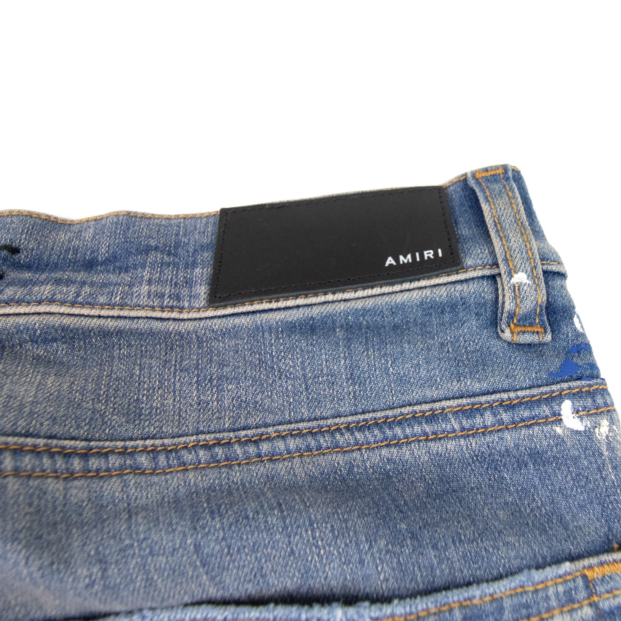 Amiri Paint Splatter Mx1 Jean Clay Indigo