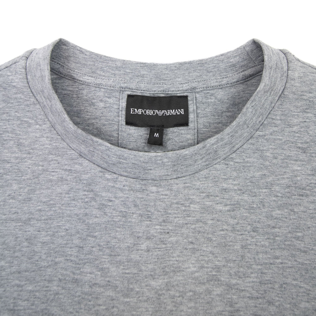 Emporio Armani Double-jersey Sweatshirt With Micro Logo Patch Light Grey
