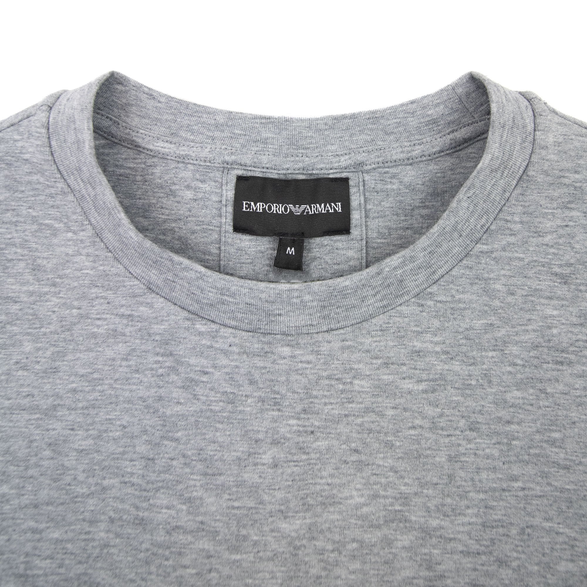 Emporio Armani Double-jersey Sweatshirt With Micro Logo Patch Light Grey