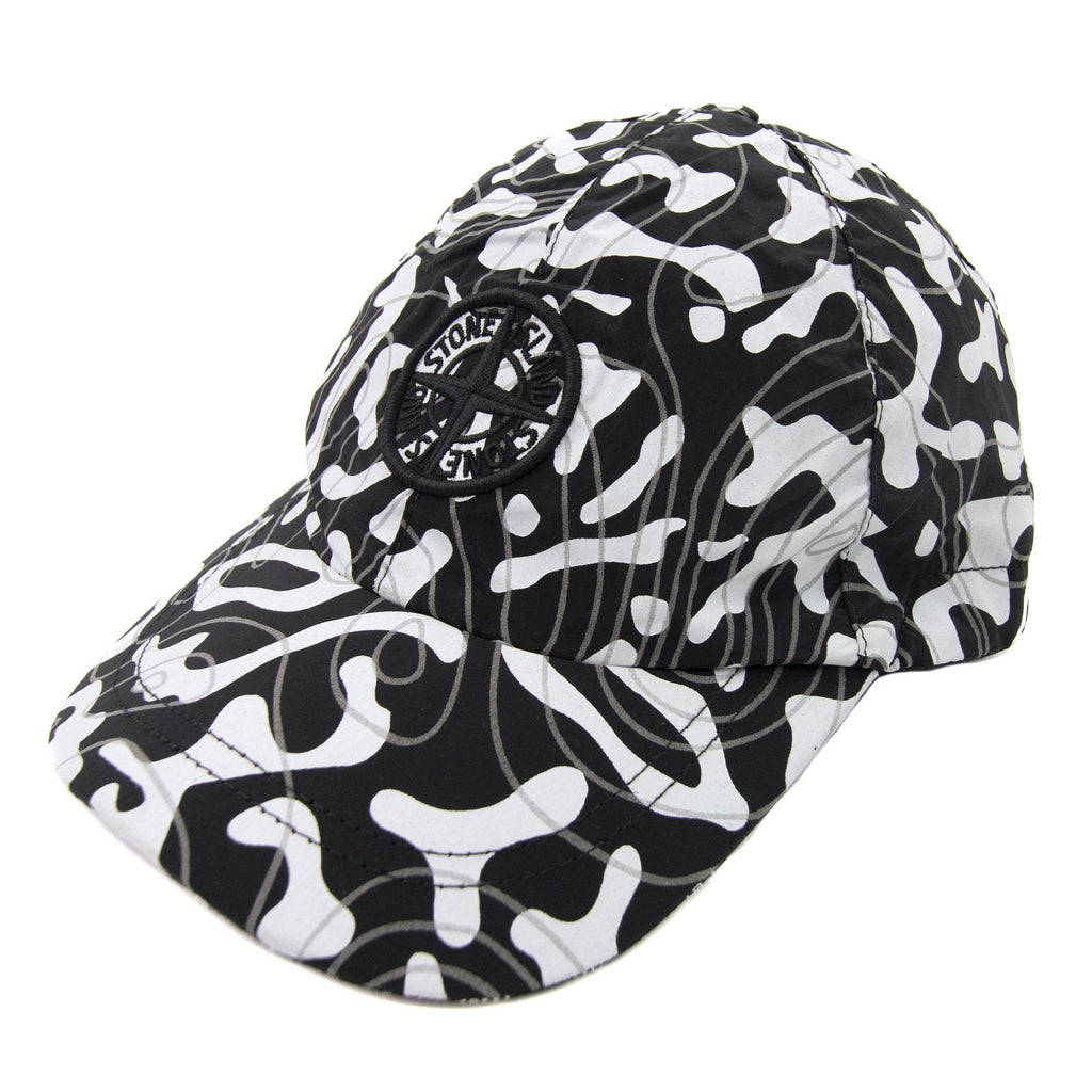 Stone Island Junior 90164 Nylon Metal Camo Print Cap Black V0029