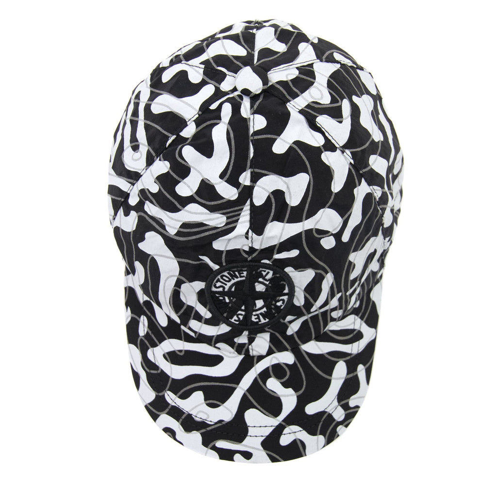 Stone Island Junior 90164 Nylon Metal Camo Print Cap Black V0029