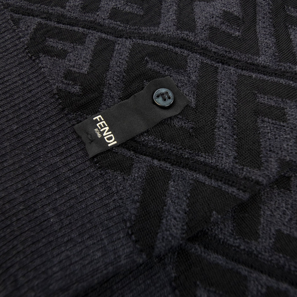 Fendi All-over Diagonal Jacquard Ff Knit Black