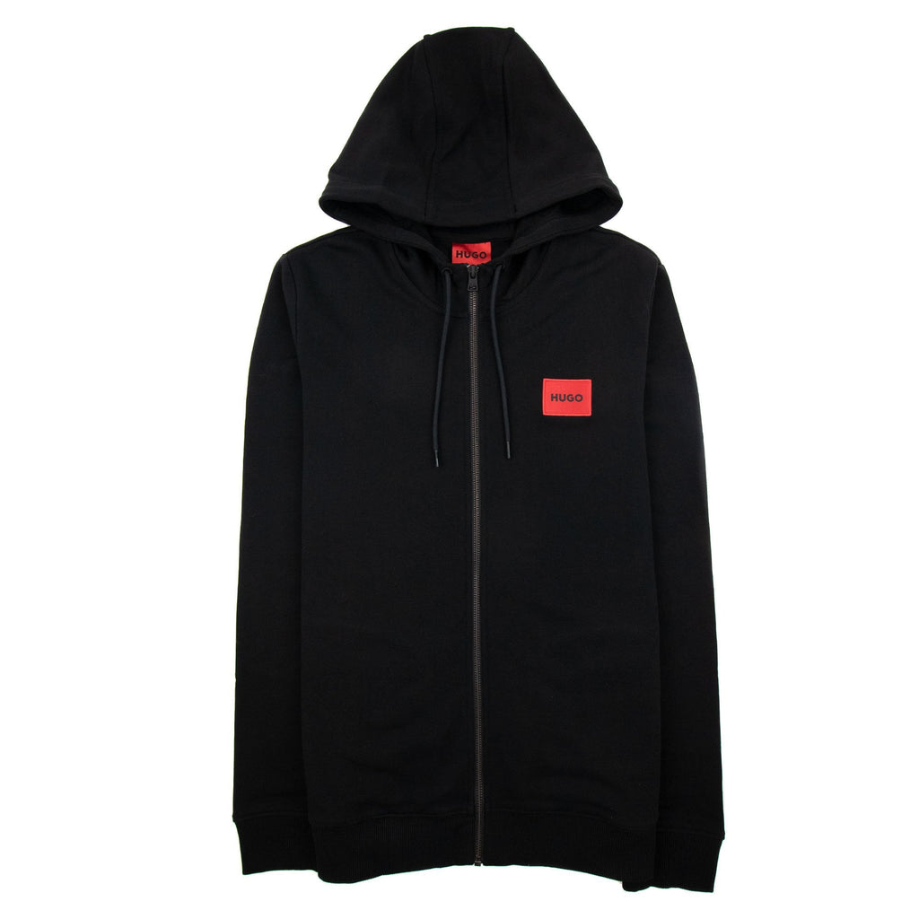 Hugo Daple212 Patch Logo Zip Up Sweatshirt Black 001