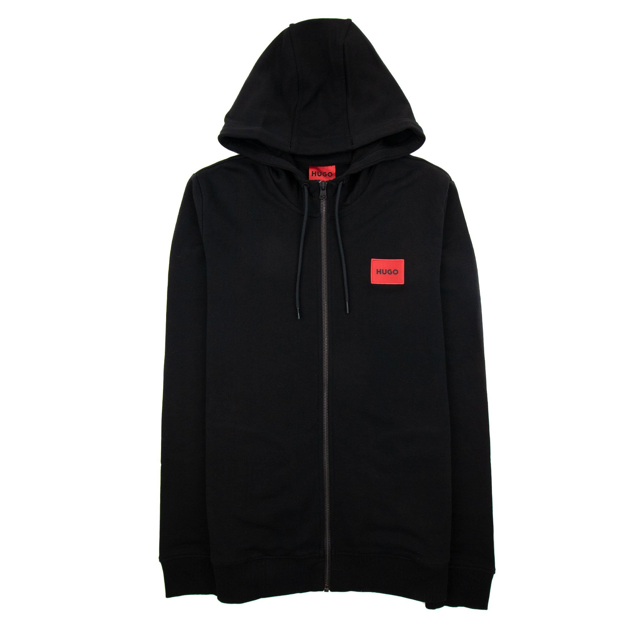 Hugo Daple212 Patch Logo Zip Up Sweatshirt Black 001