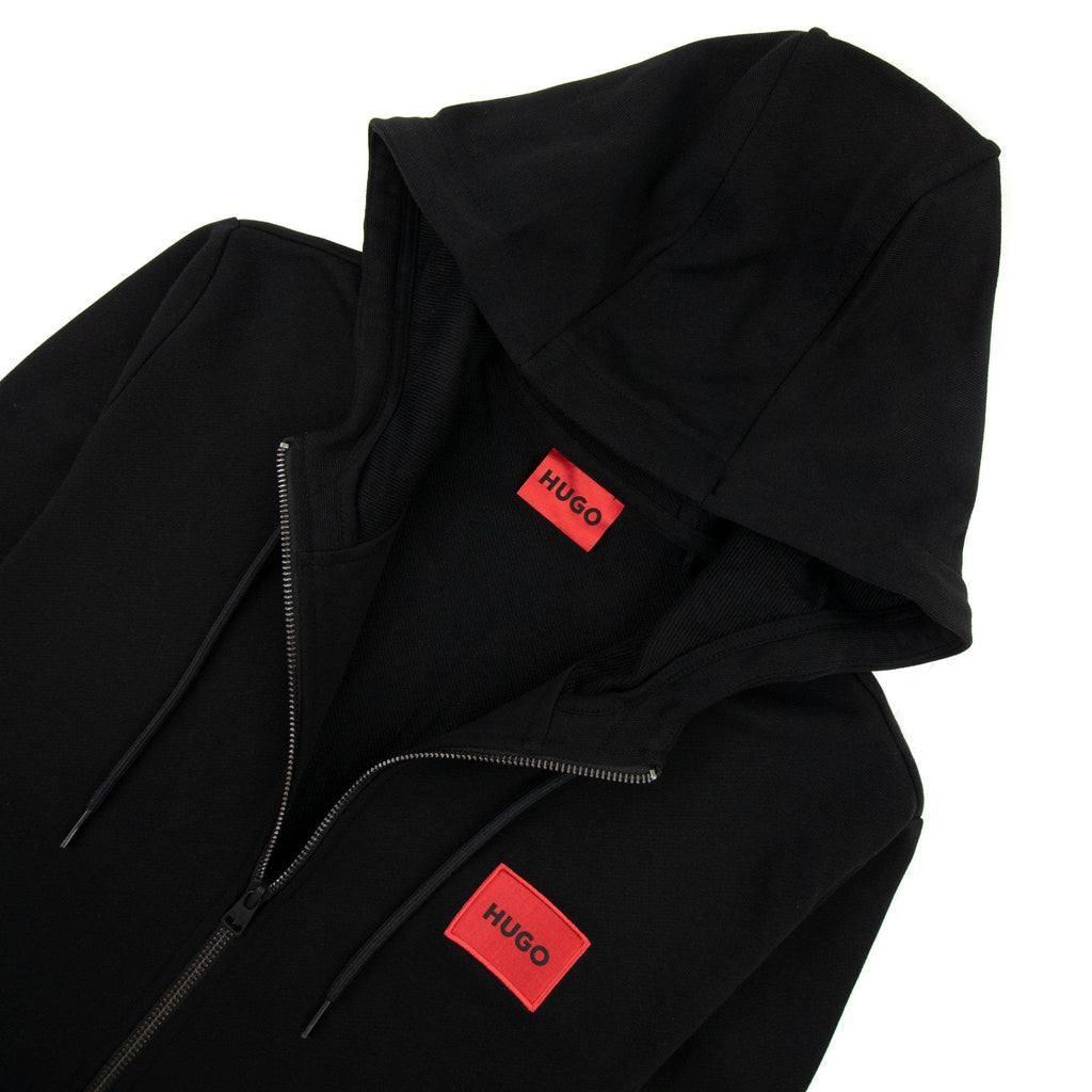 Hugo Daple212 Patch Logo Zip Up Sweatshirt Black 001