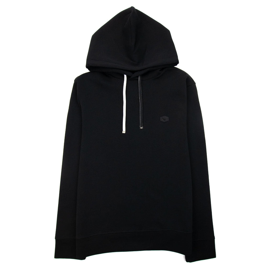 Emporio Armani Hooded Sweatshirt With Micro Logo Patch Black