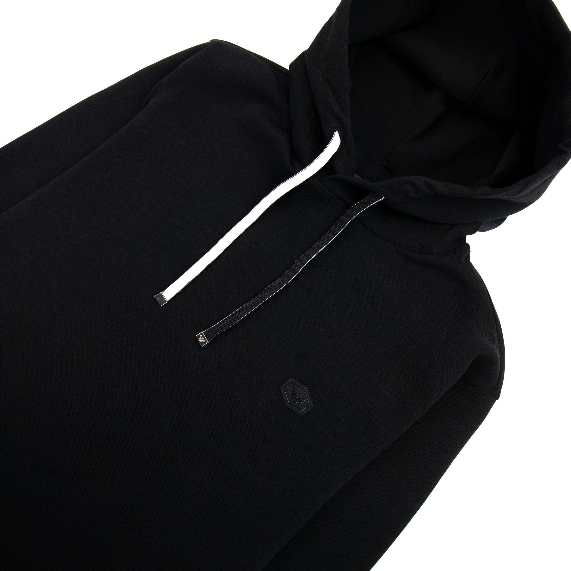 Emporio Armani Hooded Sweatshirt With Micro Logo Patch Black