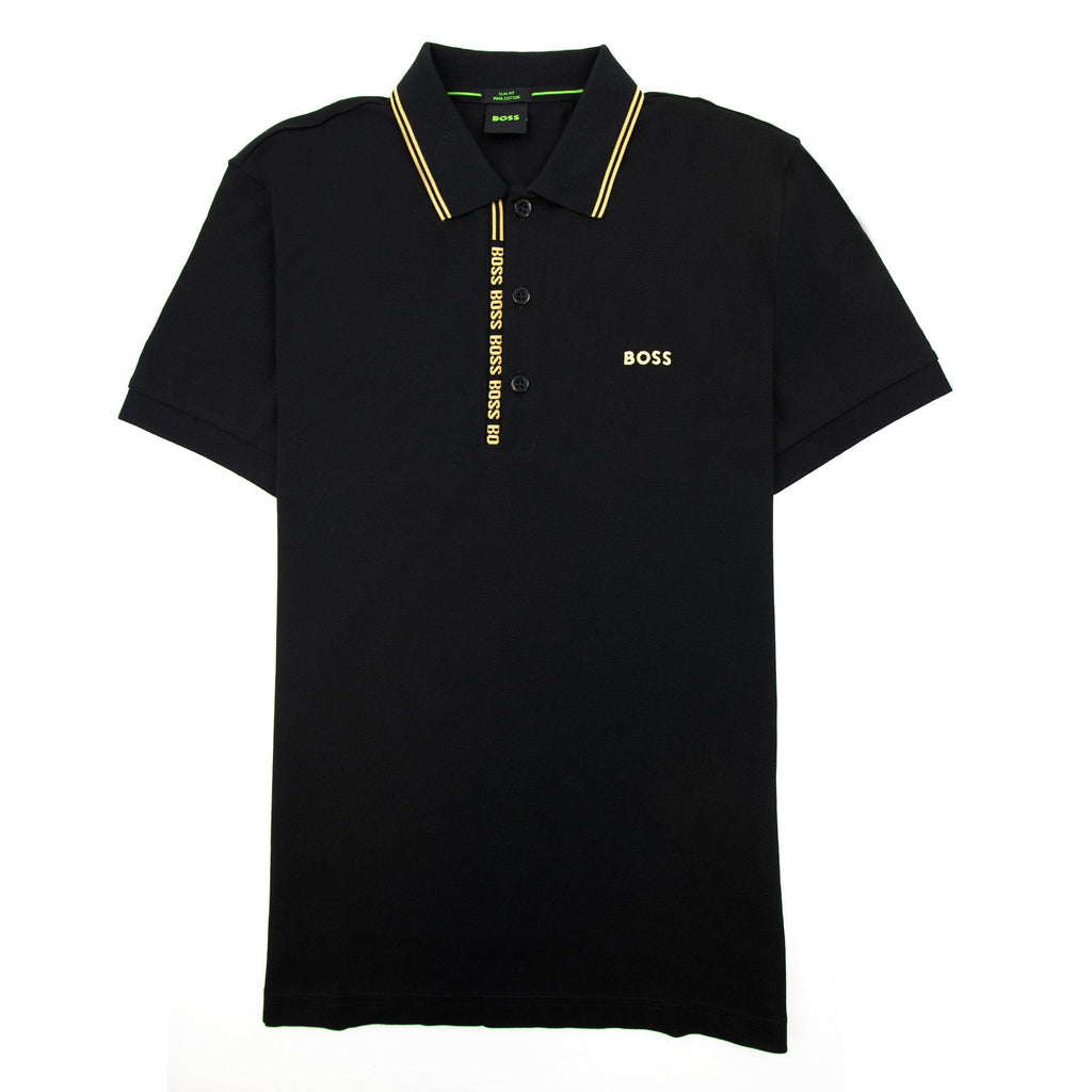 Hugo Boss Paule 4 Slim Fit Branded Placket Polo Black 005