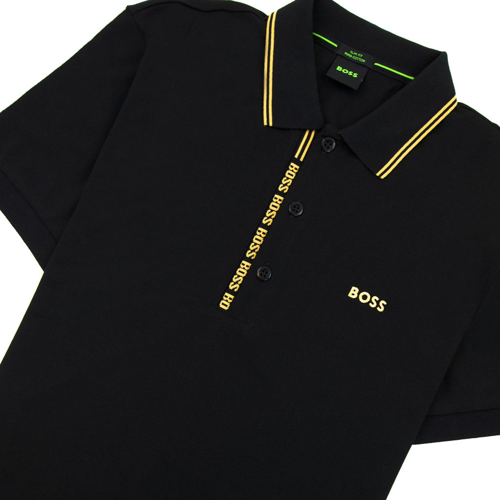 Hugo Boss Paule 4 Slim Fit Branded Placket Polo Black 005
