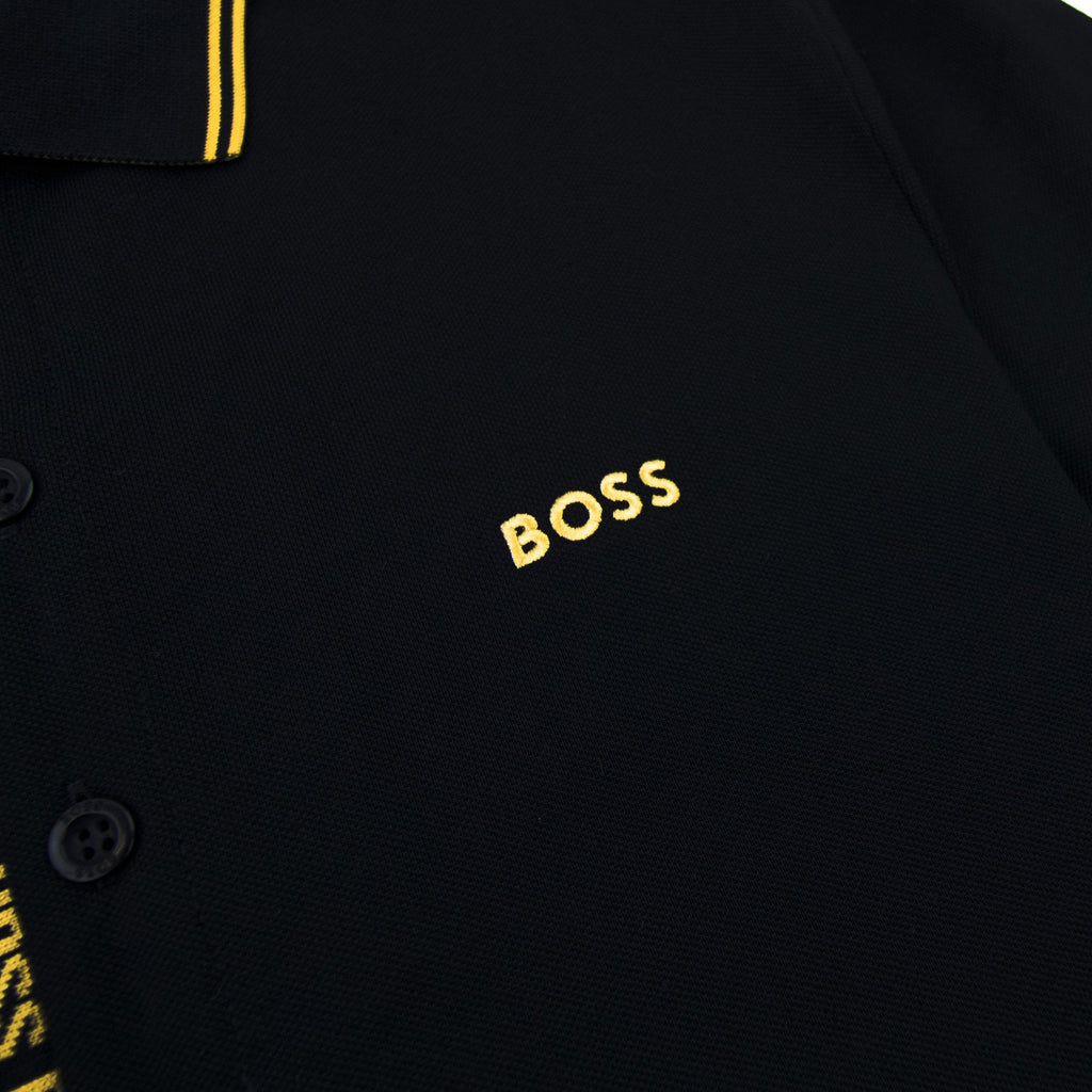 Hugo Boss Paule 4 Slim Fit Branded Placket Polo Black 005