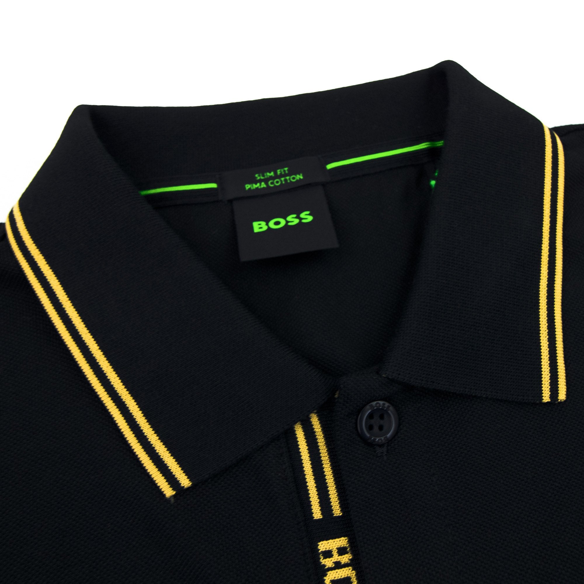 Hugo Boss Paule 4 Slim Fit Branded Placket Polo Black 005