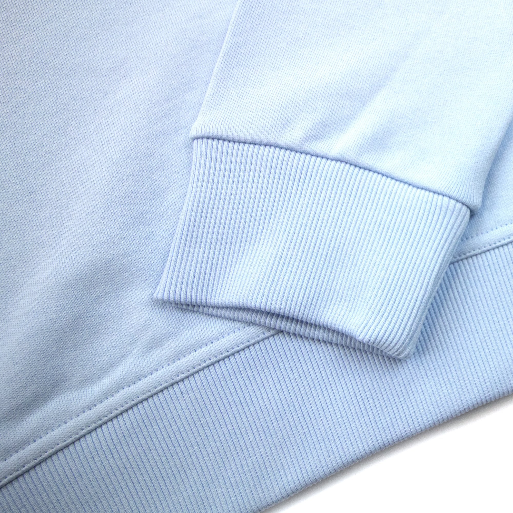 Burberry Logo Print Cotton Hoodied Sweatshirt Pale Blue