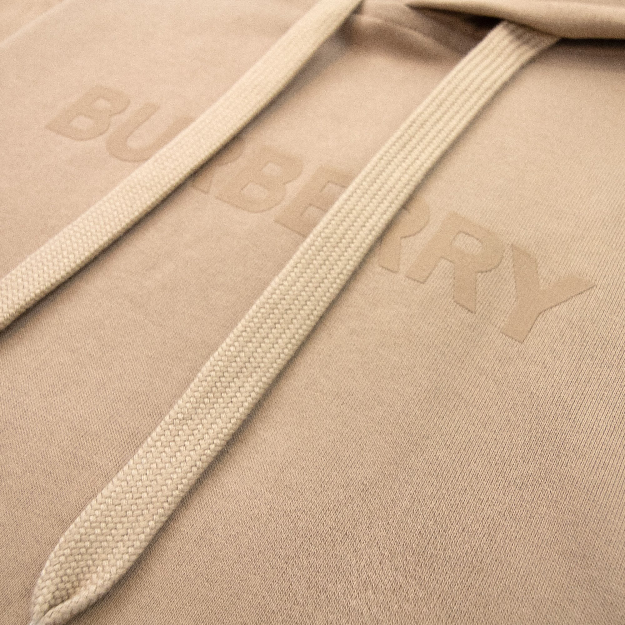 Burberry Logo Print Cotton Hoodied Sweatshirt Camel