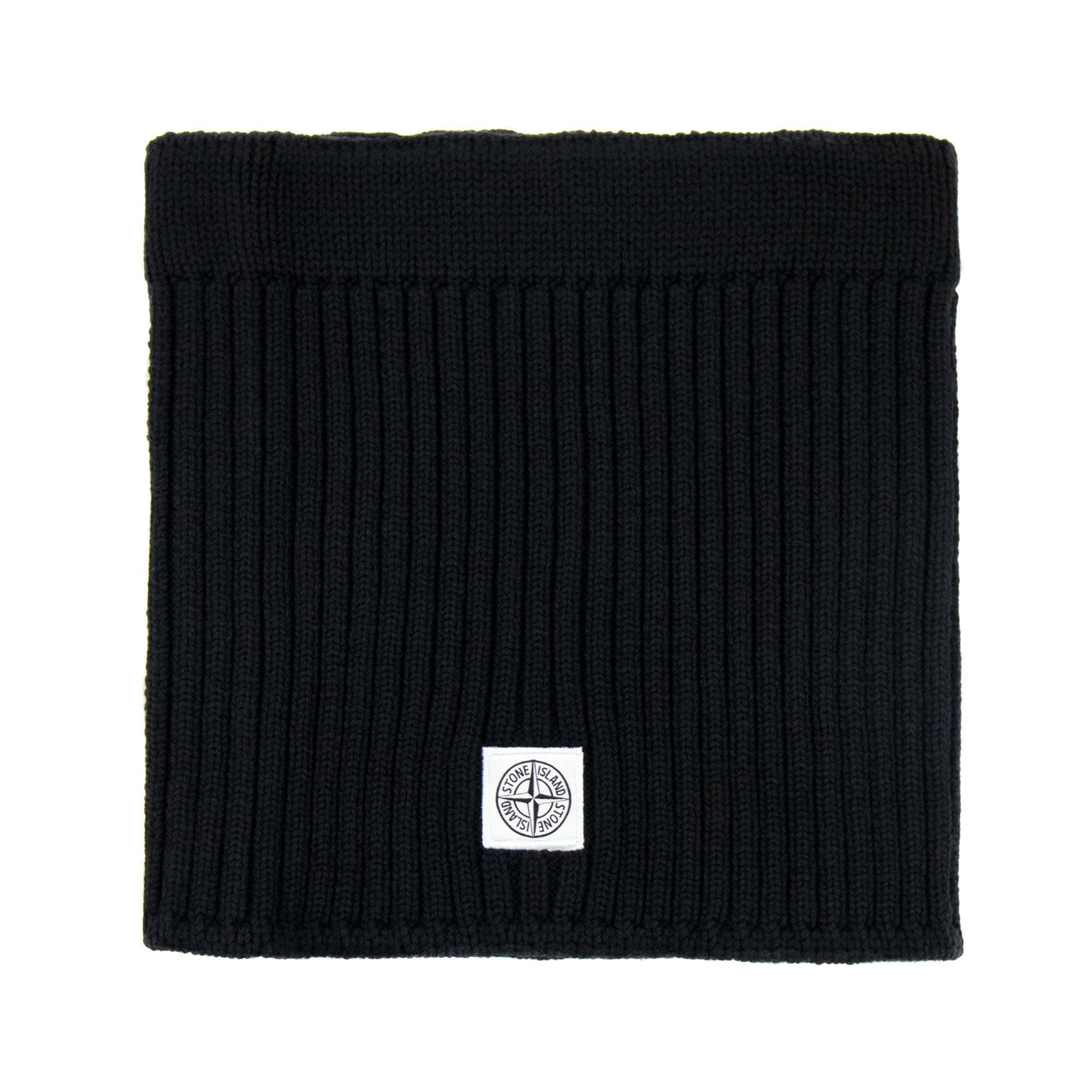 Stone Island Junior N15a9 Logo Patch Ribbed Snood Black V0029