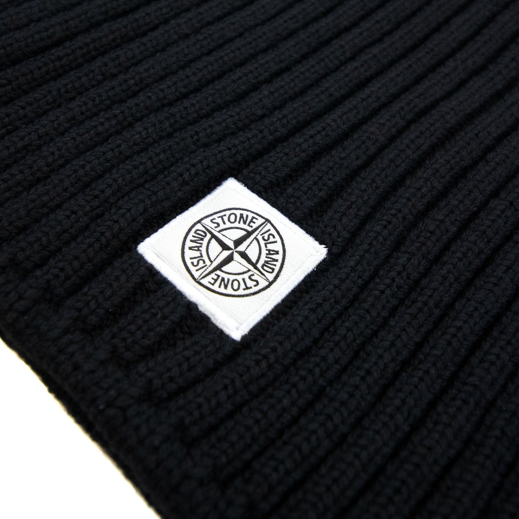 Stone Island Junior N15a9 Logo Patch Ribbed Snood Black V0029
