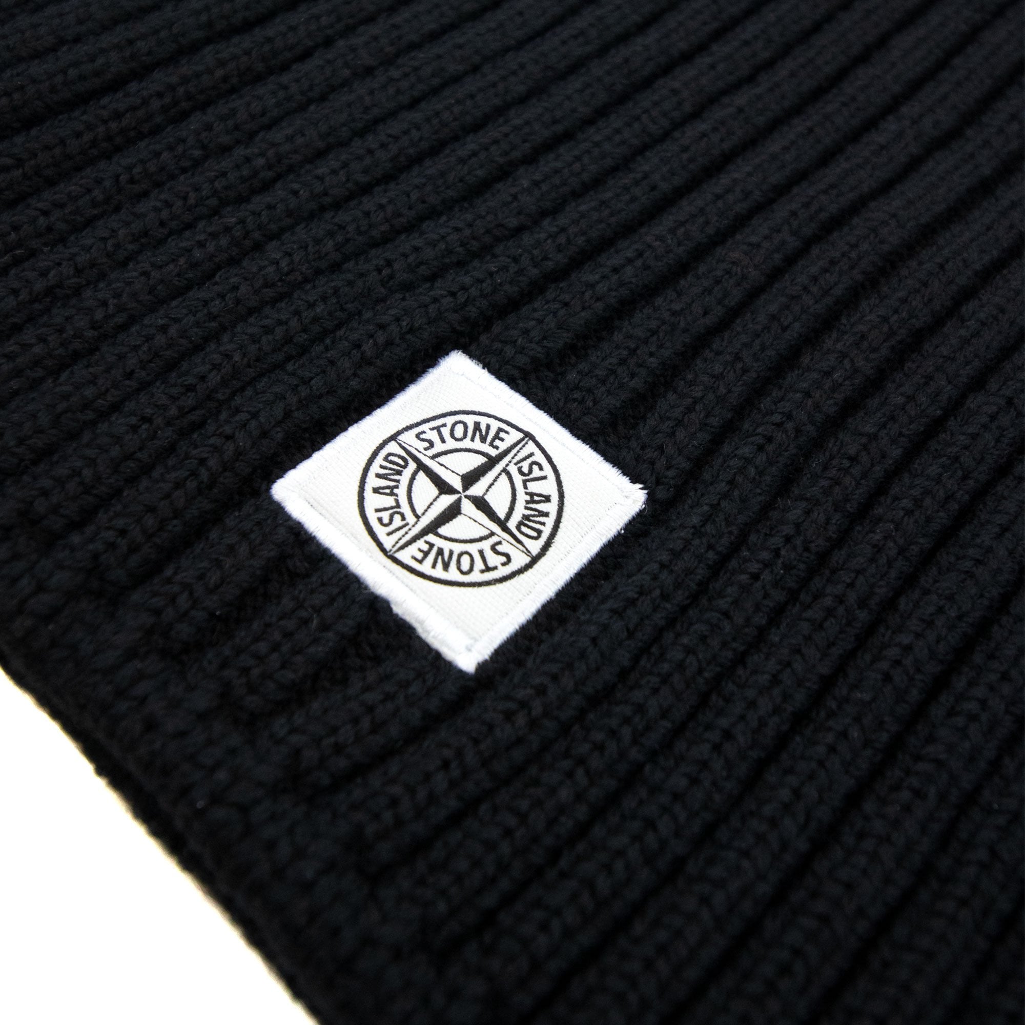Stone Island Junior N15a9 Logo Patch Ribbed Snood Black V0029