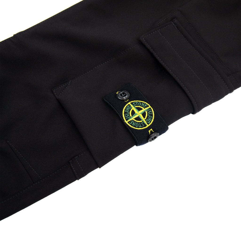 Stone Island Junior 30612 Stretch Nylon Canvas Cargo Trouser Black V0029