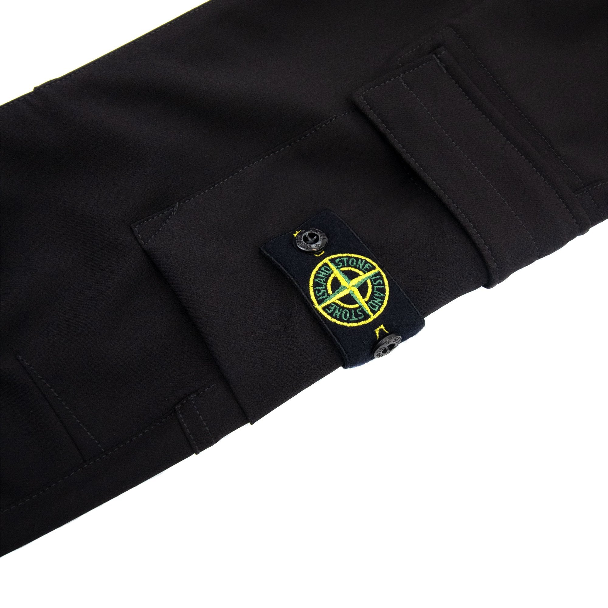Stone Island Junior 30612 Stretch Nylon Canvas Cargo Trouser Black V0029