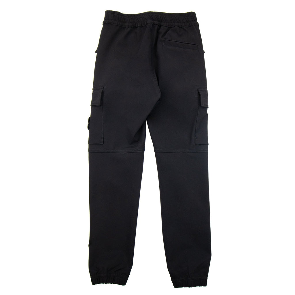 Stone Island Junior 30612 Stretch Nylon Canvas Cargo Trouser Black V0029