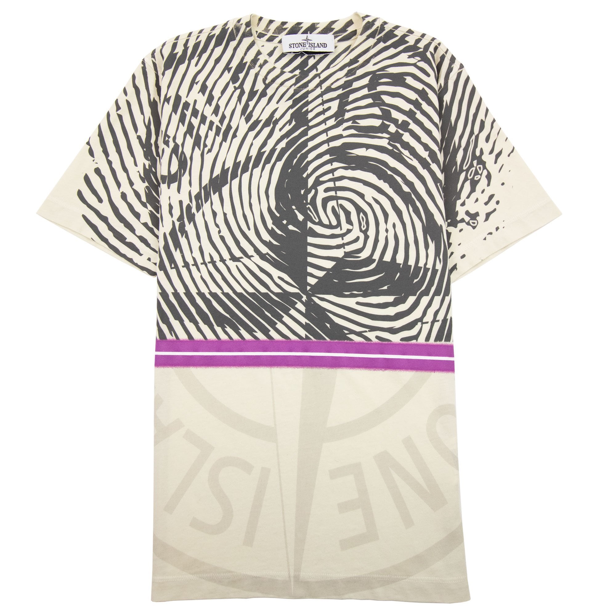 Stone Island Junior 21052 Finger Scan Three T Shirt Stucco V0097