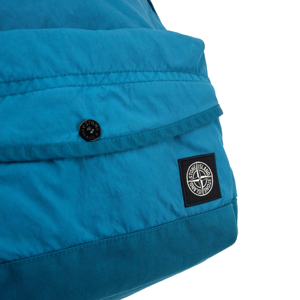 Stone Island Junior Logo Patch Zip Up Backpack Aqua Blue V0023
