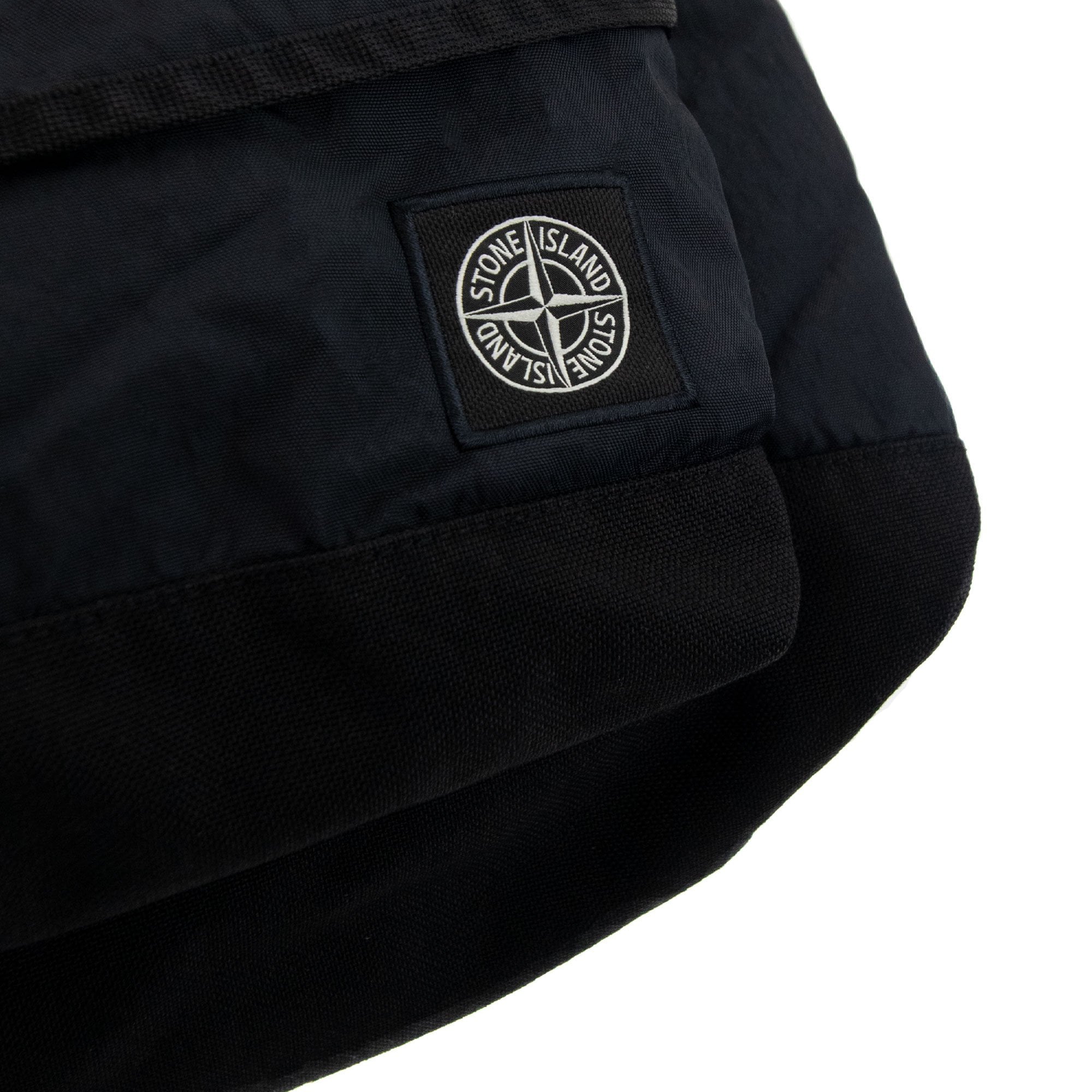 Stone Island Junior Logo Patch Zip Up Backpack Black V0029
