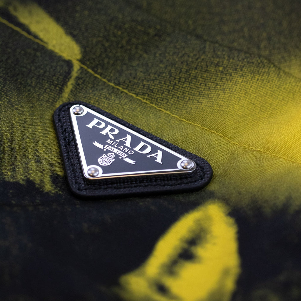 Prada Short Sleeved Printed Re Nylon Shirt Yellow