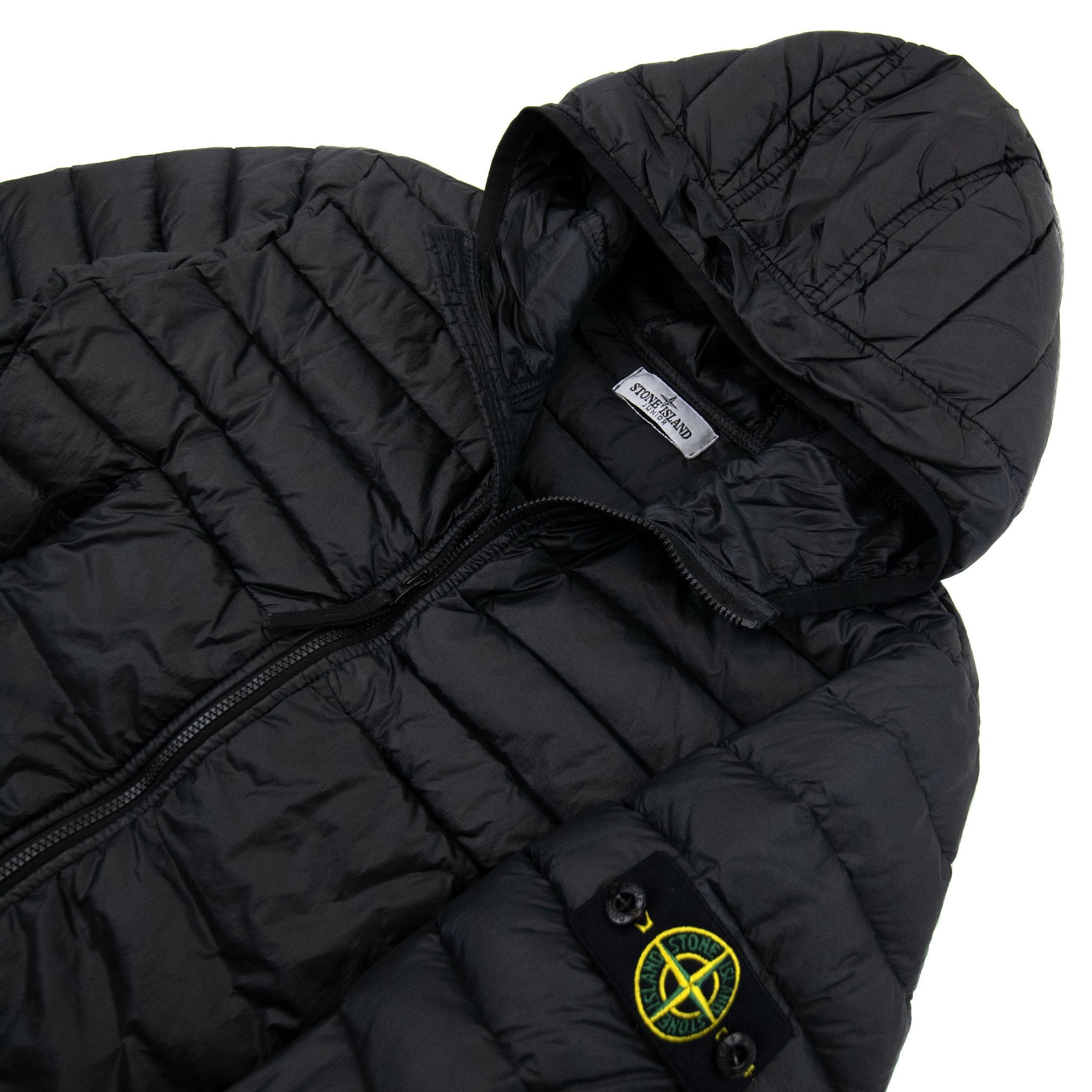 Stone Island Junior 40932 Loom Woven Chambers Nylon Jacket Black V0029