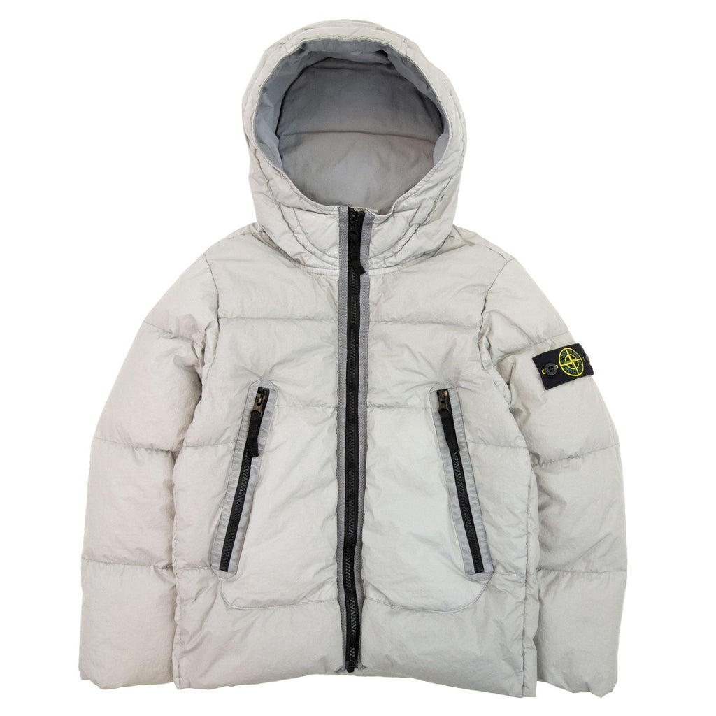 Stone Island Junior 40433 Garment Dyed Crinkle Reps Down Jacket Dust Grey V0064