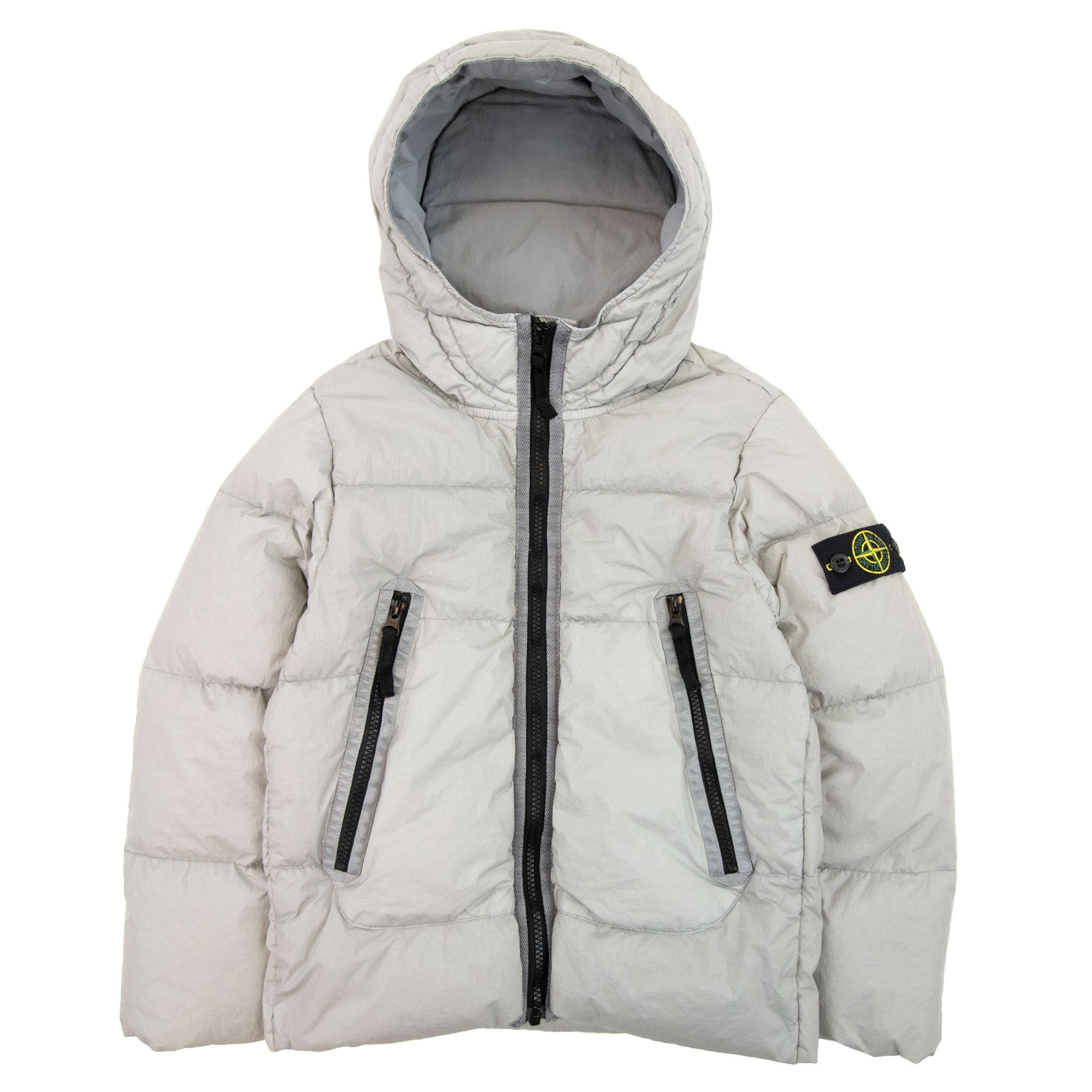 Stone Island Junior 40433 Garment Dyed Crinkle Reps Down Jacket Dust Grey V0064