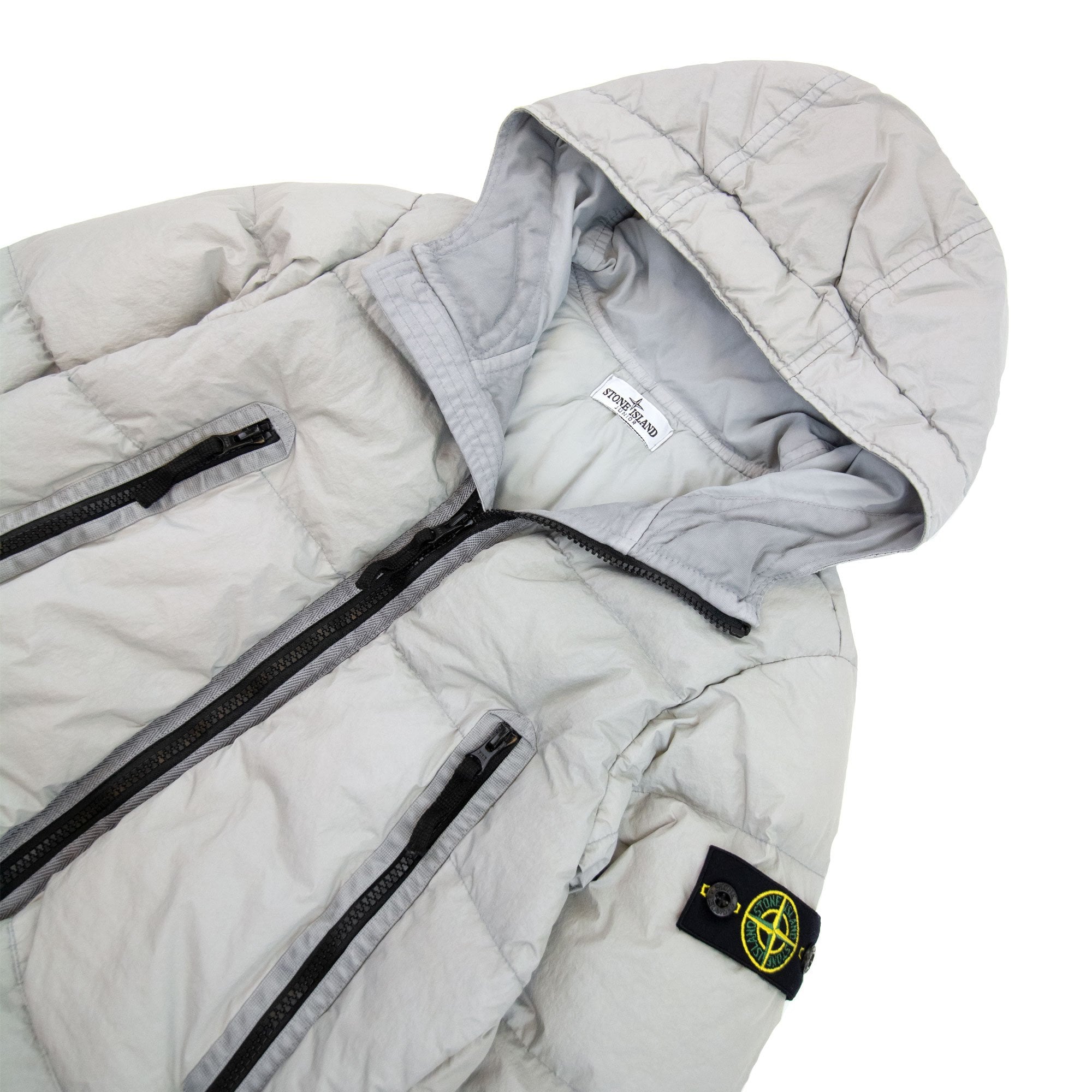 Stone Island Junior 40433 Garment Dyed Crinkle Reps Down Jacket Dust Grey V0064