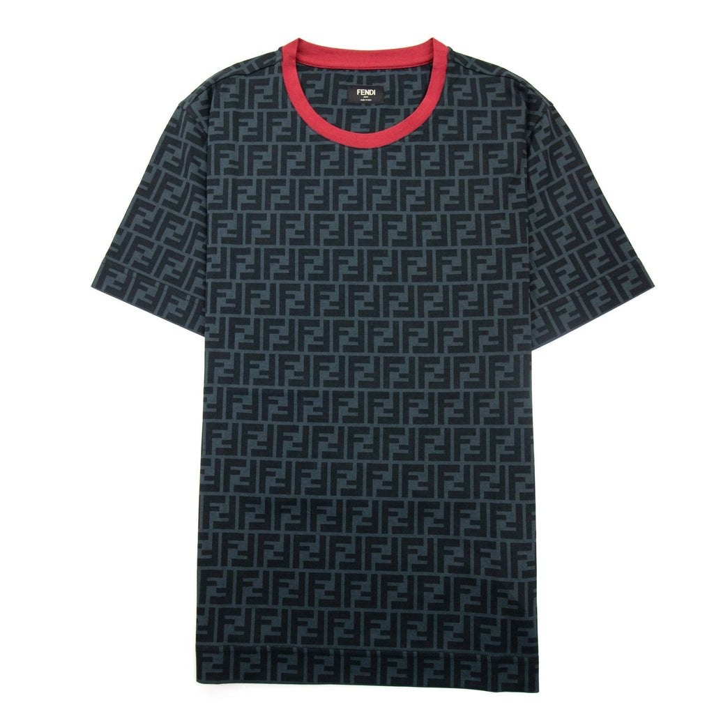 Fendi Ff Logo Print T Shirt Black/red