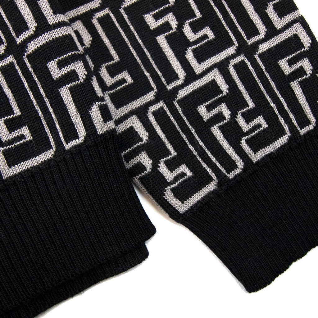 Fendi Ff Logo Knitted Sweatshirt Nero